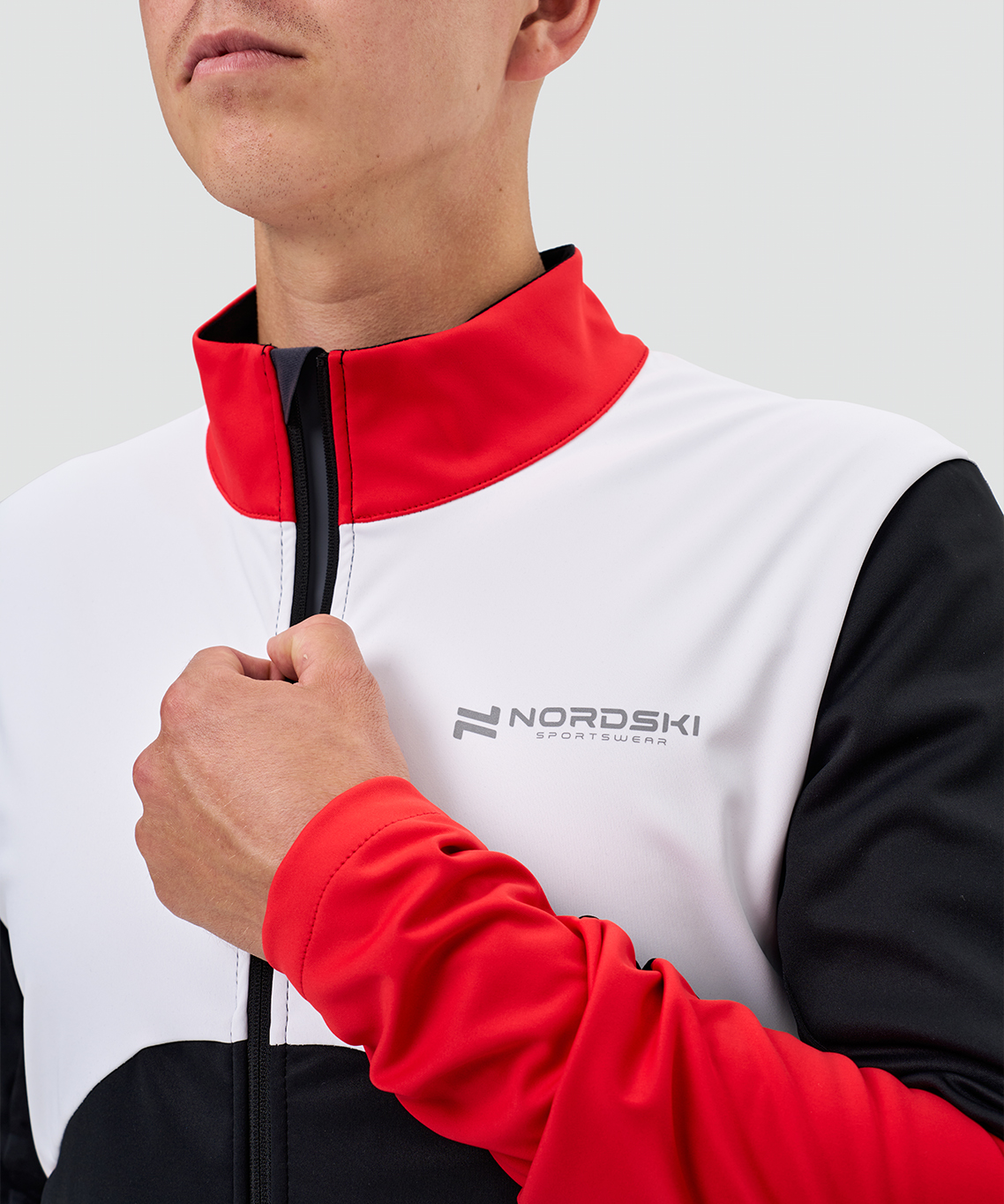 Тренировочная куртка Nordski Pro 2.0 White/Black/Red