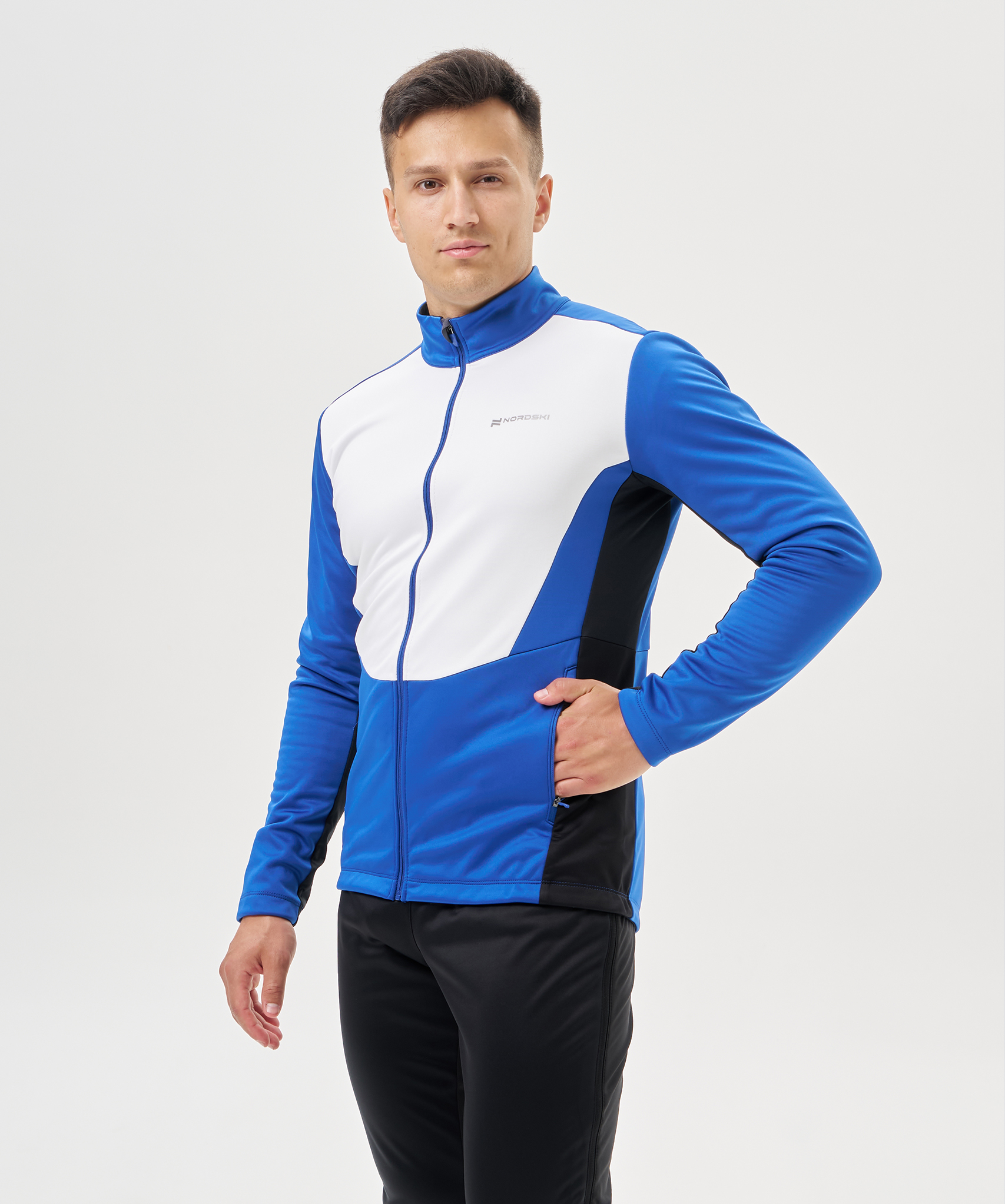 Тренировочная куртка Nordski Advance White/True Blue/Black