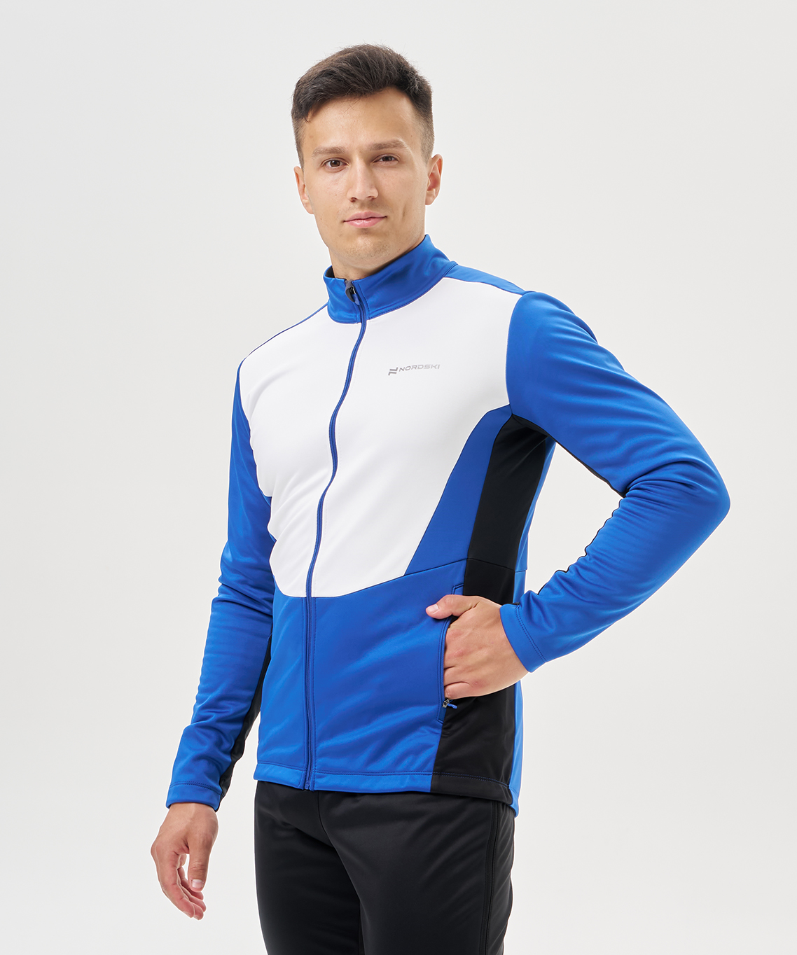 Тренировочная куртка Nordski Advance White/True Blue/Black
