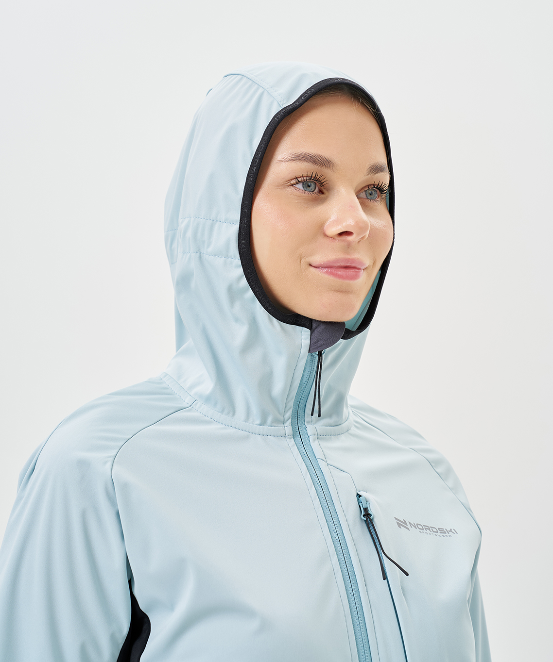 Тренировочная куртка Nordski PRO TOUR HOOD Aqua/Black W