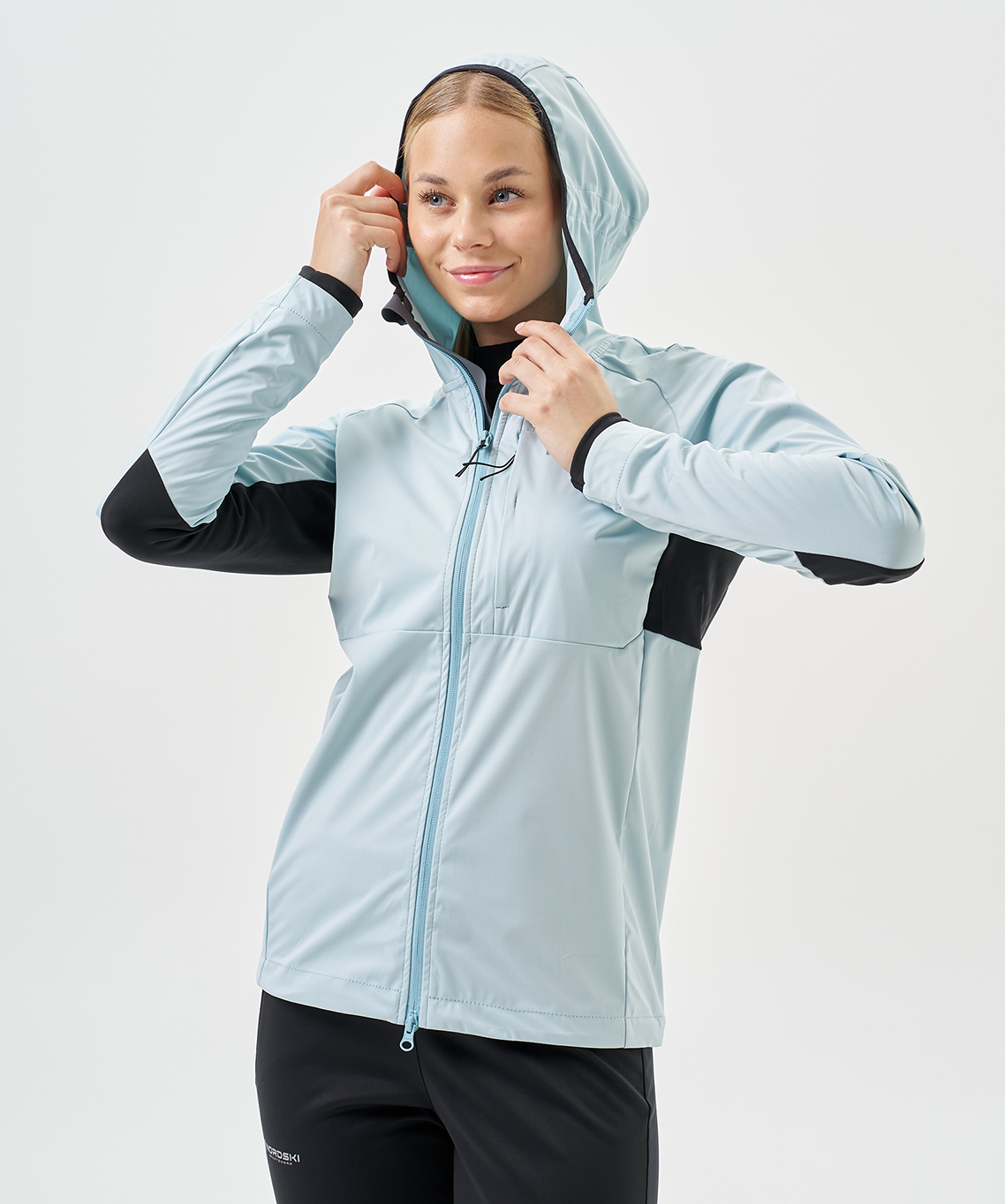 Тренировочная куртка Nordski PRO TOUR HOOD Aqua/Black W